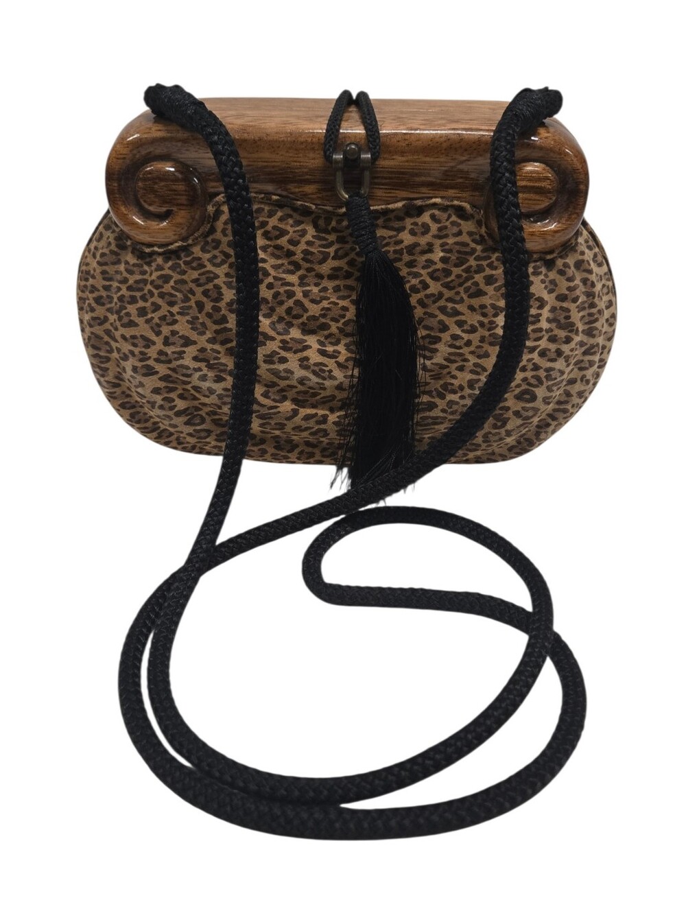 Timmy Woods Suede Leopard Print shoulder bag